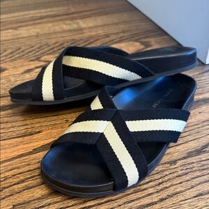Jenni Kayne Black and Cream Sandals
